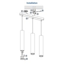 Minimalist triple pendant light "Bila 3" - GU10