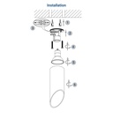 Beveled aluminum ceiling light "Malvi" - 15cm - GU10