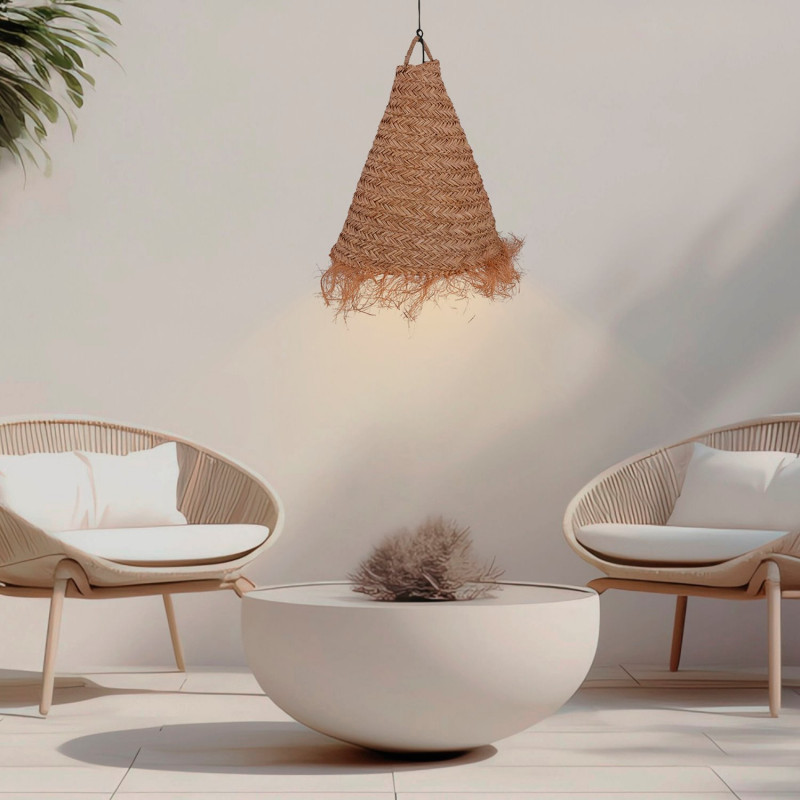 Natural fiber pendant light "NAM XL"