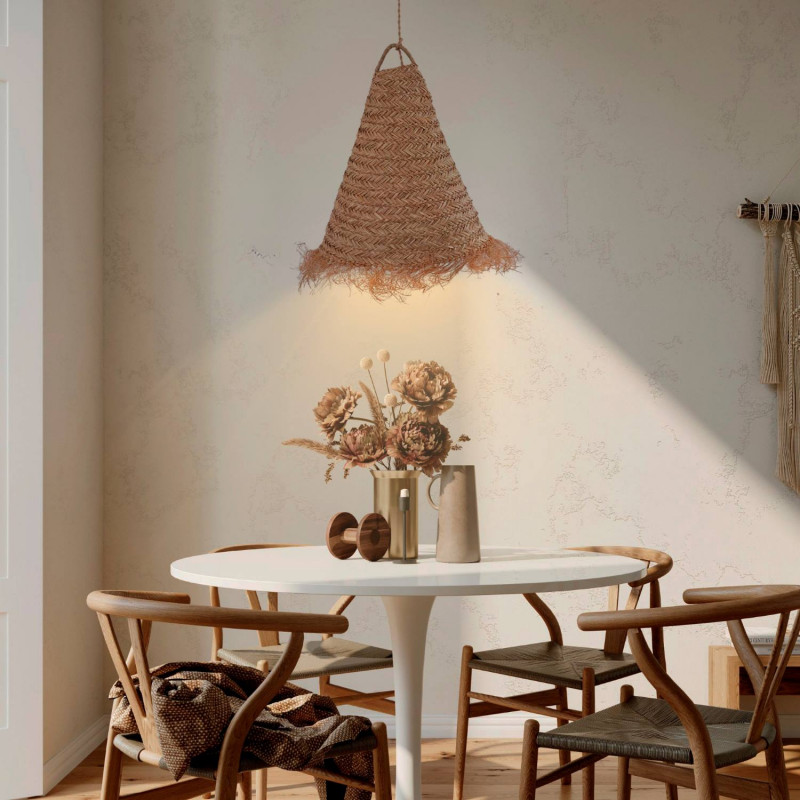 Natural fiber pendant light "NAM XL"