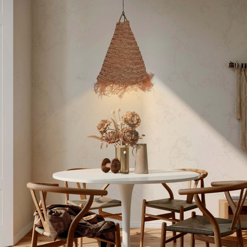 Natural fiber pendant light "NAM XL"