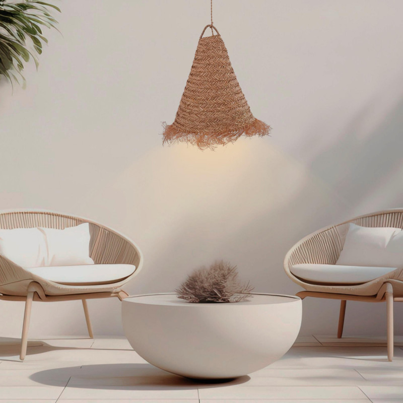Natural fiber pendant light "NAM XL"