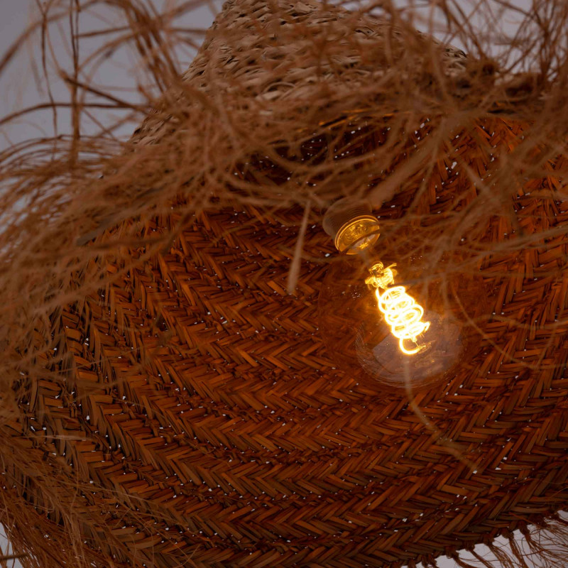 Plug-in natural fiber pendant lamp "NAM XL"
