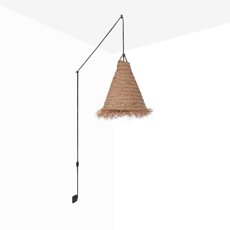 Plug-in natural fiber pendant lamp "NAM XL"