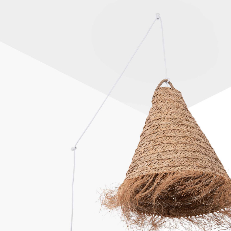 Plug-in natural fiber pendant lamp "NAM XL"