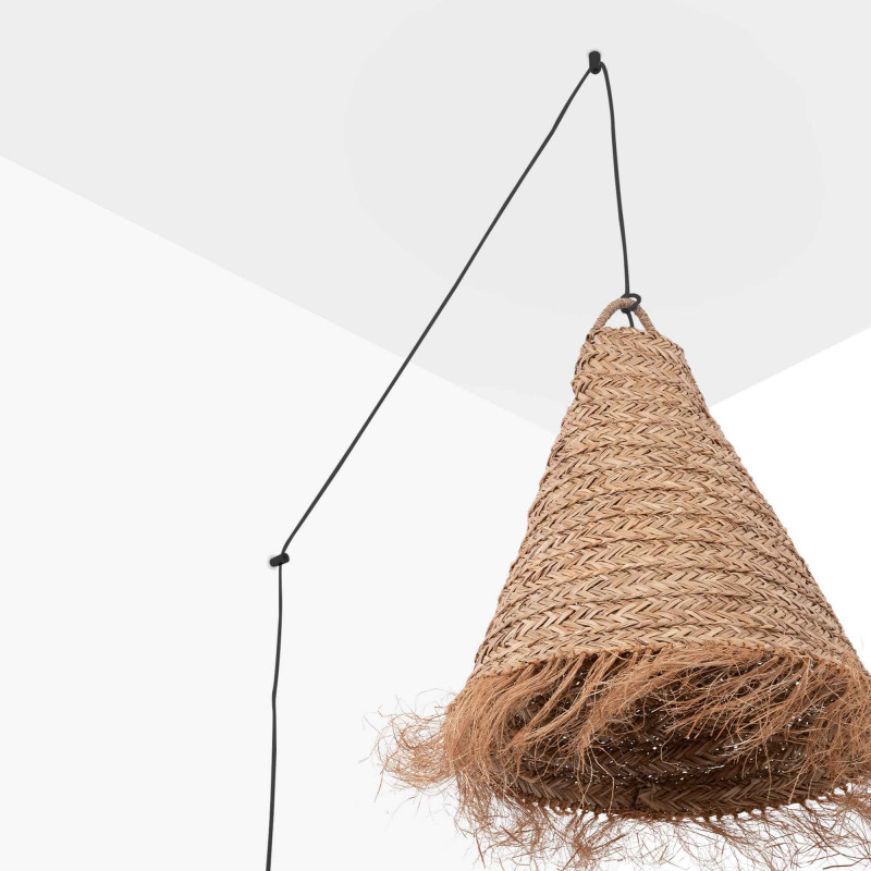 Plug-in natural fiber pendant lamp "NAM XL"