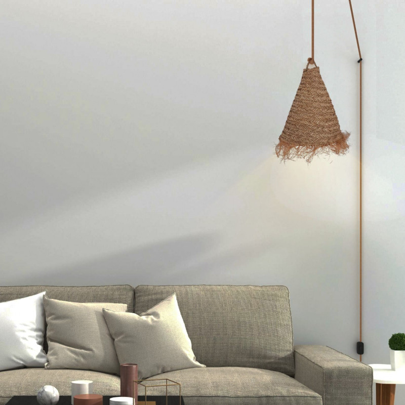 Plug-in natural fiber pendant lamp "NAM XL"