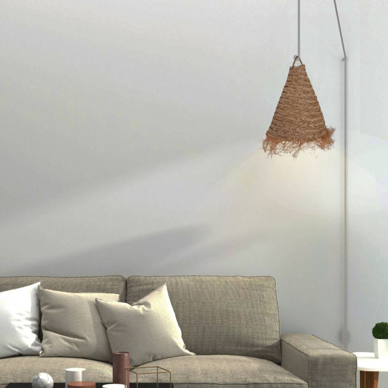 Plug-in natural fiber pendant lamp "NAM XL"
