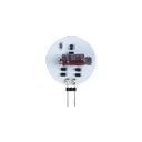 LED G4 bi-pin round flat bulb - 12V AC/DC - 2.5W