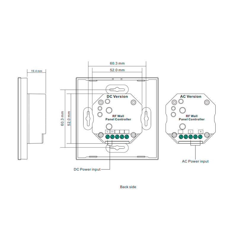 "Sunricher" Touch control panel - 1 zone - RGBW - Perfect RF