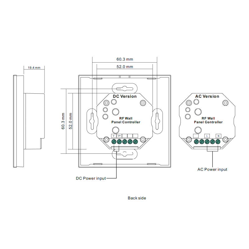 "Sunricher" Touch control panel - 4 zones - RGB - Perfect RF