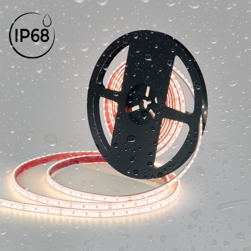 Submersible 24V DC LED Strip - Monochrome - 9.6W/m - 10mm - IP68 - 5 metres - 120LED/m