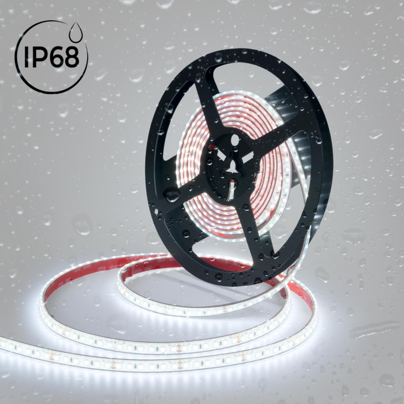 Submersible 24V DC LED Strip - Monochrome - 9.6W/m - 10mm - IP68 - 5 metres - 120LED/m