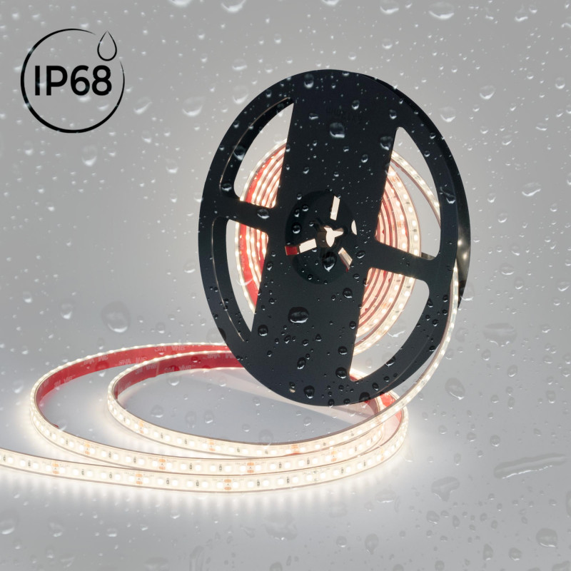 Submersible 24V DC LED Strip - Monochrome - 9.6W/m - 10mm - IP68 - 5 metres - 120LED/m