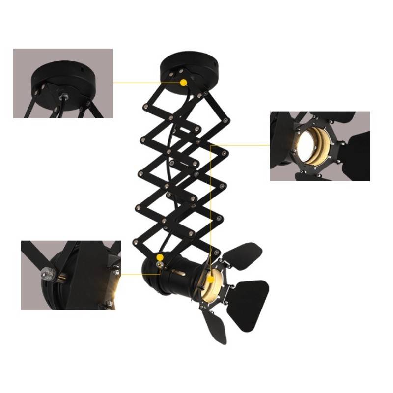 Extending and adjustable ceiling lamp "Cinema" - GU10