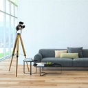 Vintage floor lamp with tripod "CINEMA" 139cm