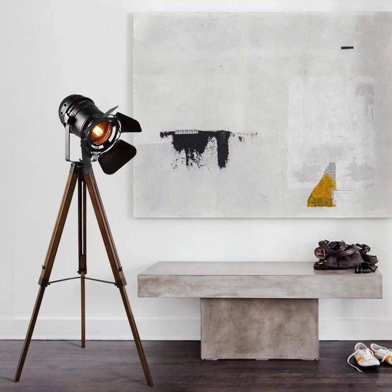 Vintage floor lamp with tripod "CINEMA" 139cm