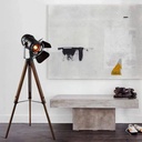Vintage floor lamp with tripod "CINEMA" 139cm