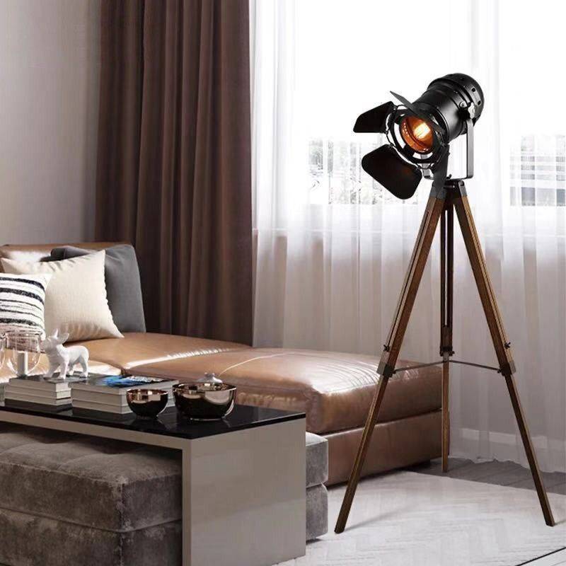 Vintage floor lamp with tripod "CINEMA" 139cm