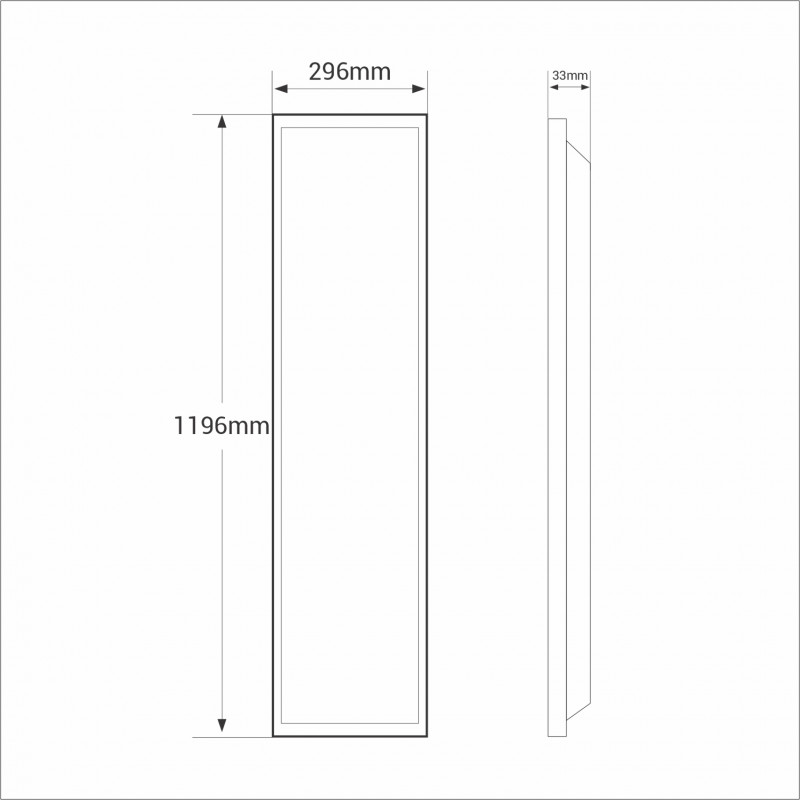 Recessed CCT Backlight LED Panel - 120x30cm - 30W - 125lm/W - IP65
