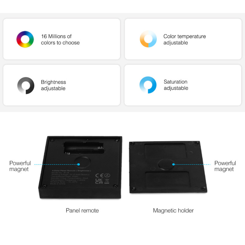 RGB+CCT touch control panel - 1 zone - Black - MiLight
