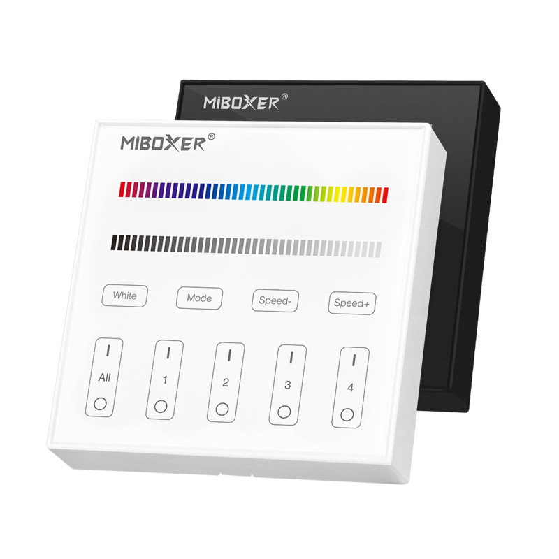 RGB and RGBW touch control panel - 4 zones - Black - MiLight