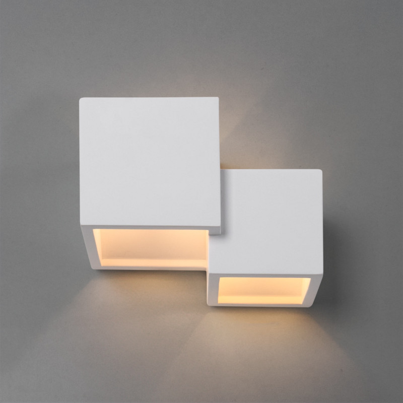 Wall light "Cube" - plaster - 2 x G9