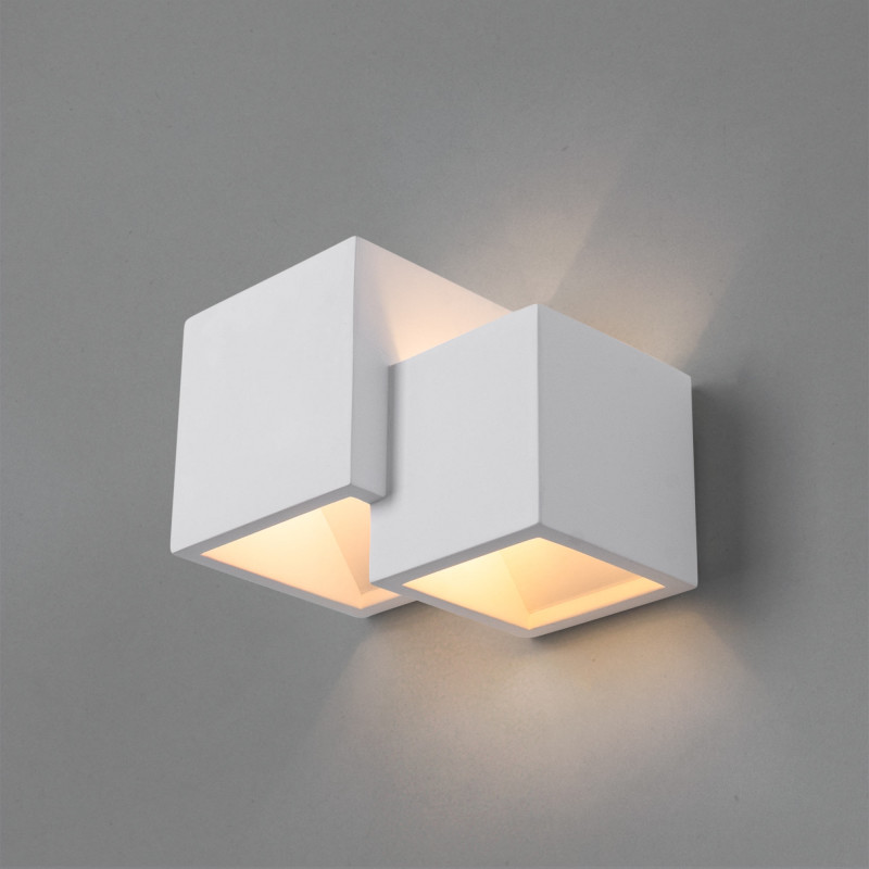 Wall light "Cube" - plaster - 2 x G9