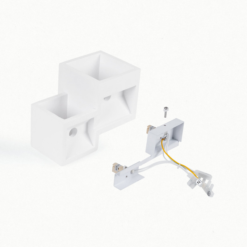 Wall light "Cube" - plaster - 2 x G9