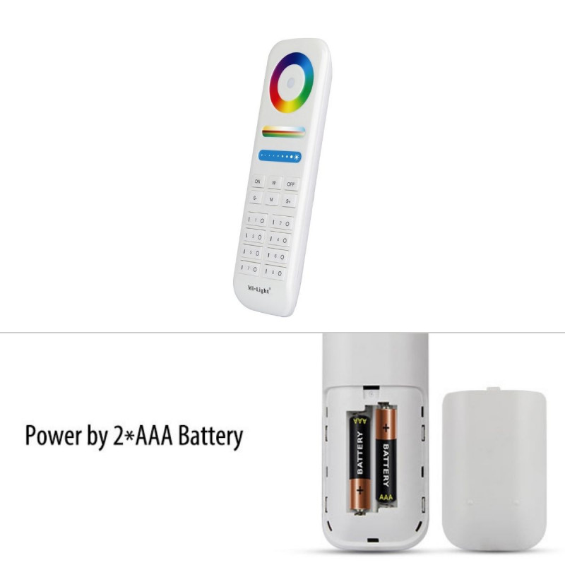 LED RGB + CCT Remote control - 8 Zones - BLACK - FUT089B - MiLight