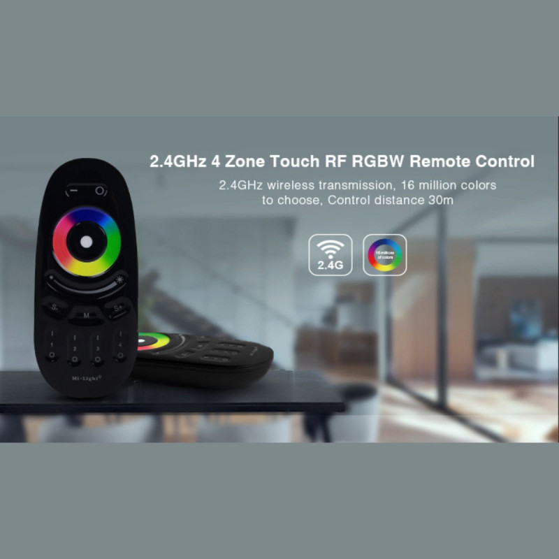 RGBW LED remote control - 4 Zones - BLACK - FUT096B - Mi-Light