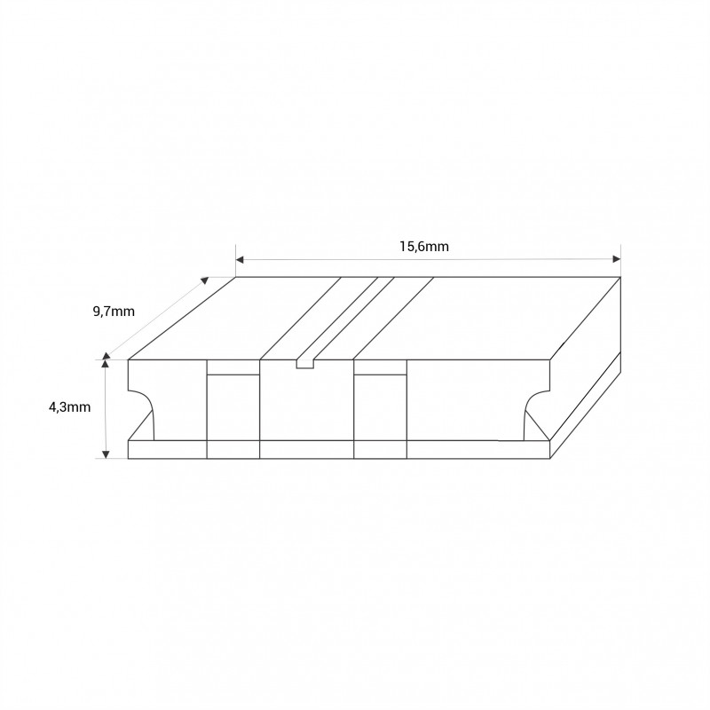 Hippo COB single-colour strip connector - 8mm PCB - 2 pin - IP20 - Max 24V