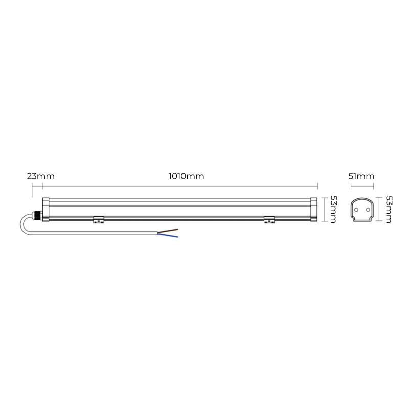 Waterproof RGB + CCT linear light - 18W - RF/WiFi - 100cm - IP66 - Mi-Light