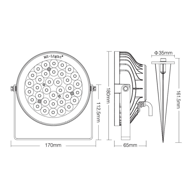 LED Garden spike light RGB+CCT - 25W - IP66 - RF/WiFi - Mi-Light
