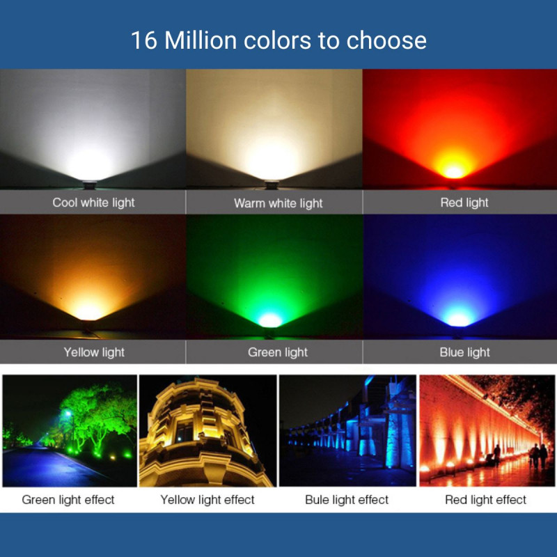 Outdoor RGB+CCT LED floodlight - 10W - RF/WiFi - IP65 -Mi-Light