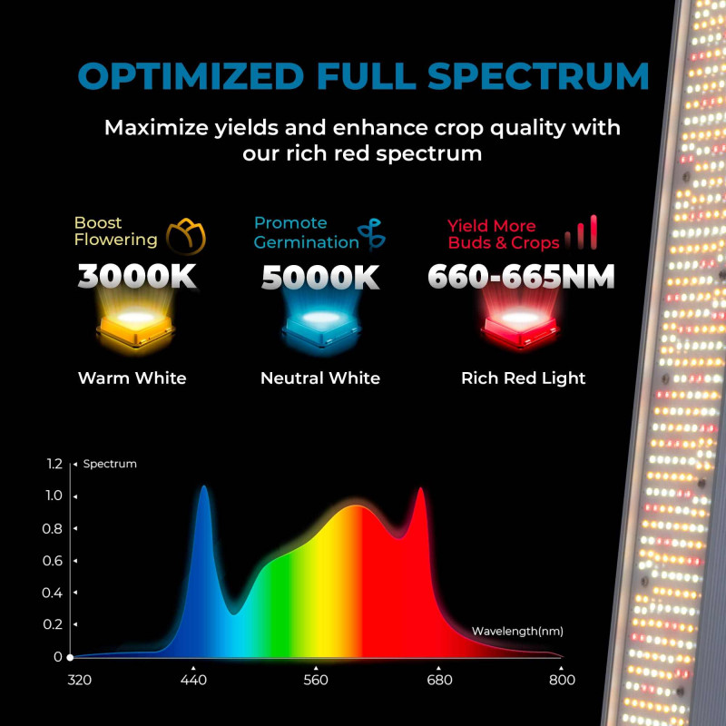 LED Grow Light - 250W - Dimmable 0-10V - Full Spectrum