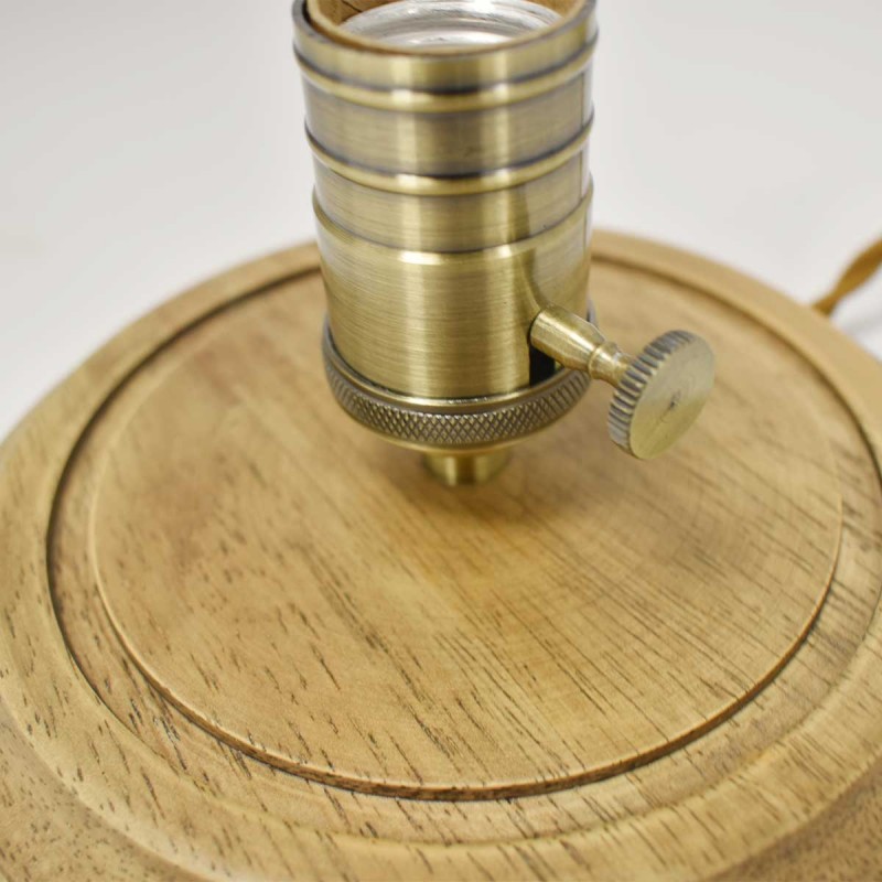 Glass and wood table lamp "TULE".