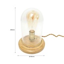 Glass and wood table lamp "TULE".
