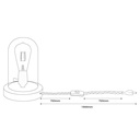 Glass and wood table lamp "TULE".