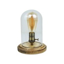 Glass and wood table lamp "TULE".