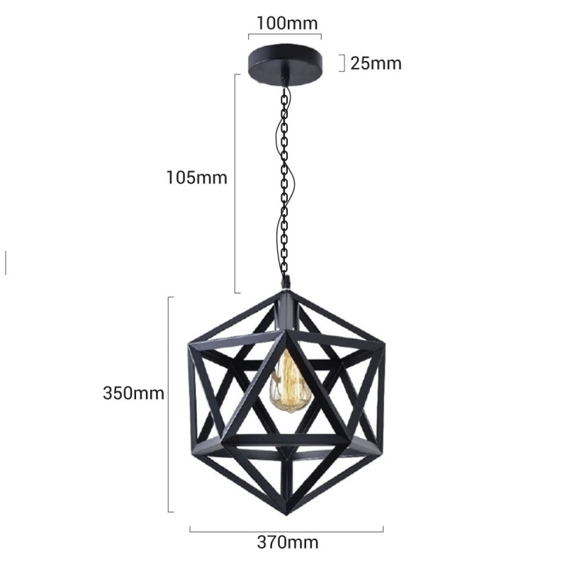 Nordic icosahedron pendant lamp "KODA".