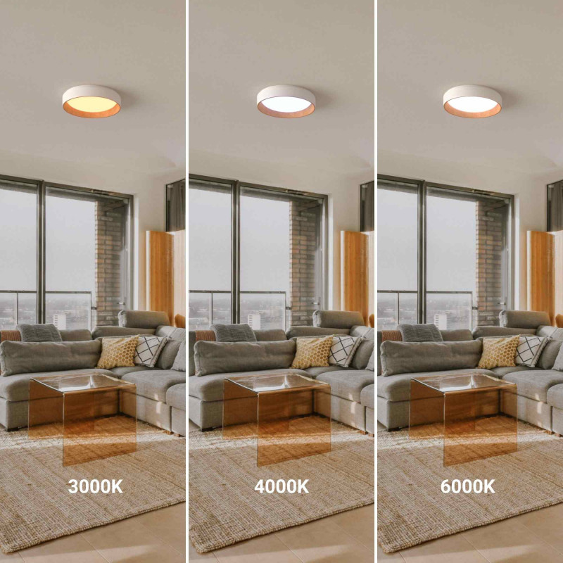 CCT LED 24W Ceiling light - Wood Effect - Ø40cm