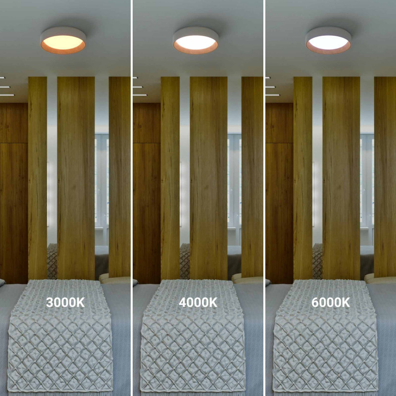 CCT LED 24W Ceiling light - Wood Effect - Ø40cm