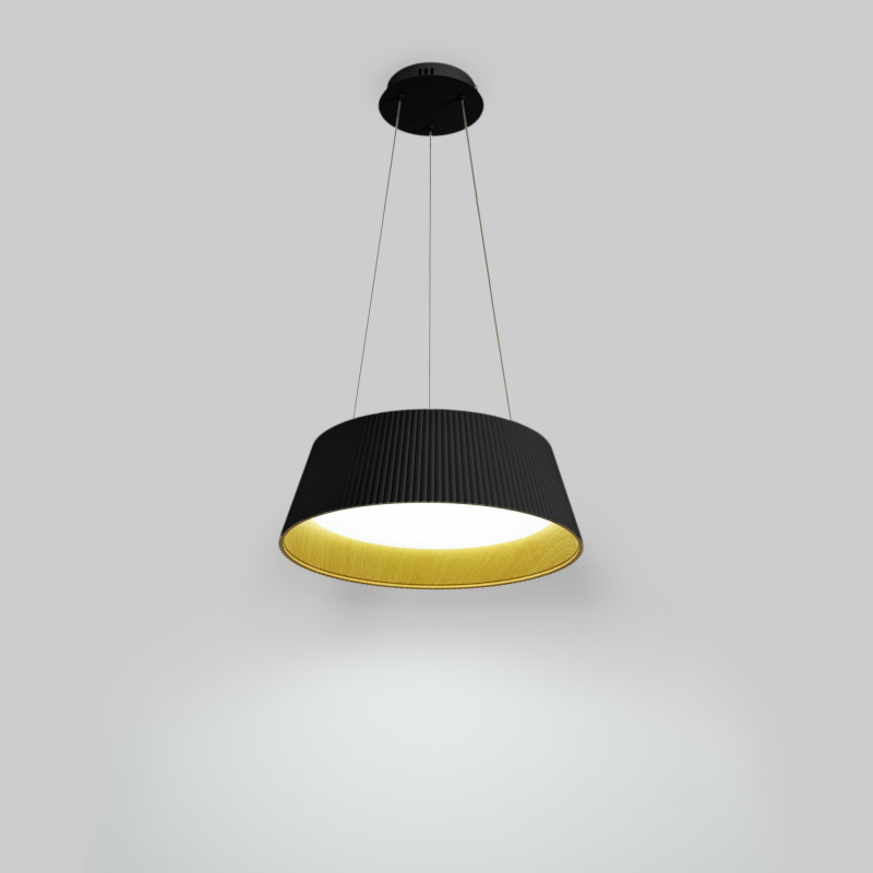 CCT LED Pendant Lamp - 24W - Wood effect - ø46cm