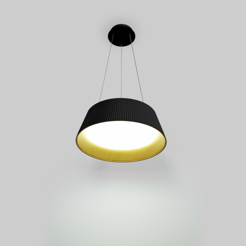 CCT LED Pendant Lamp - 24W - Wood effect - ø46cm