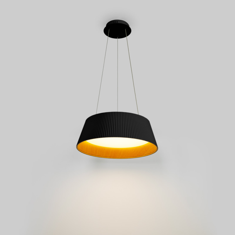 CCT LED Pendant Lamp - 24W - Wood effect - ø46cm