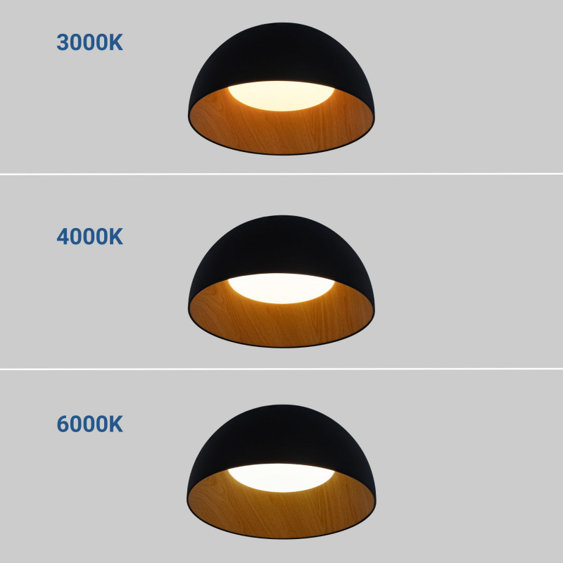 CCT LED 12W ceiling light - Wood Effect - ø35cm