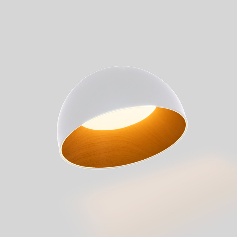 CCT LED slant ceiling light - 12W - Wood effect - ø35cm
