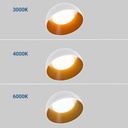 CCT LED slant ceiling light - 12W - Wood effect - ø35cm