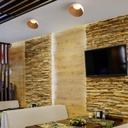 CCT LED slant ceiling light - 12W - Wood effect - ø35cm